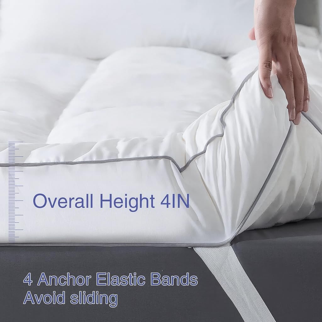 10cm single mattress topper with elasticated corner straps
