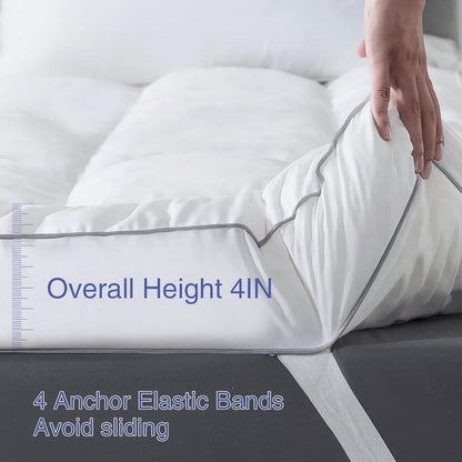 10cm single mattress topper with elasticated corner straps