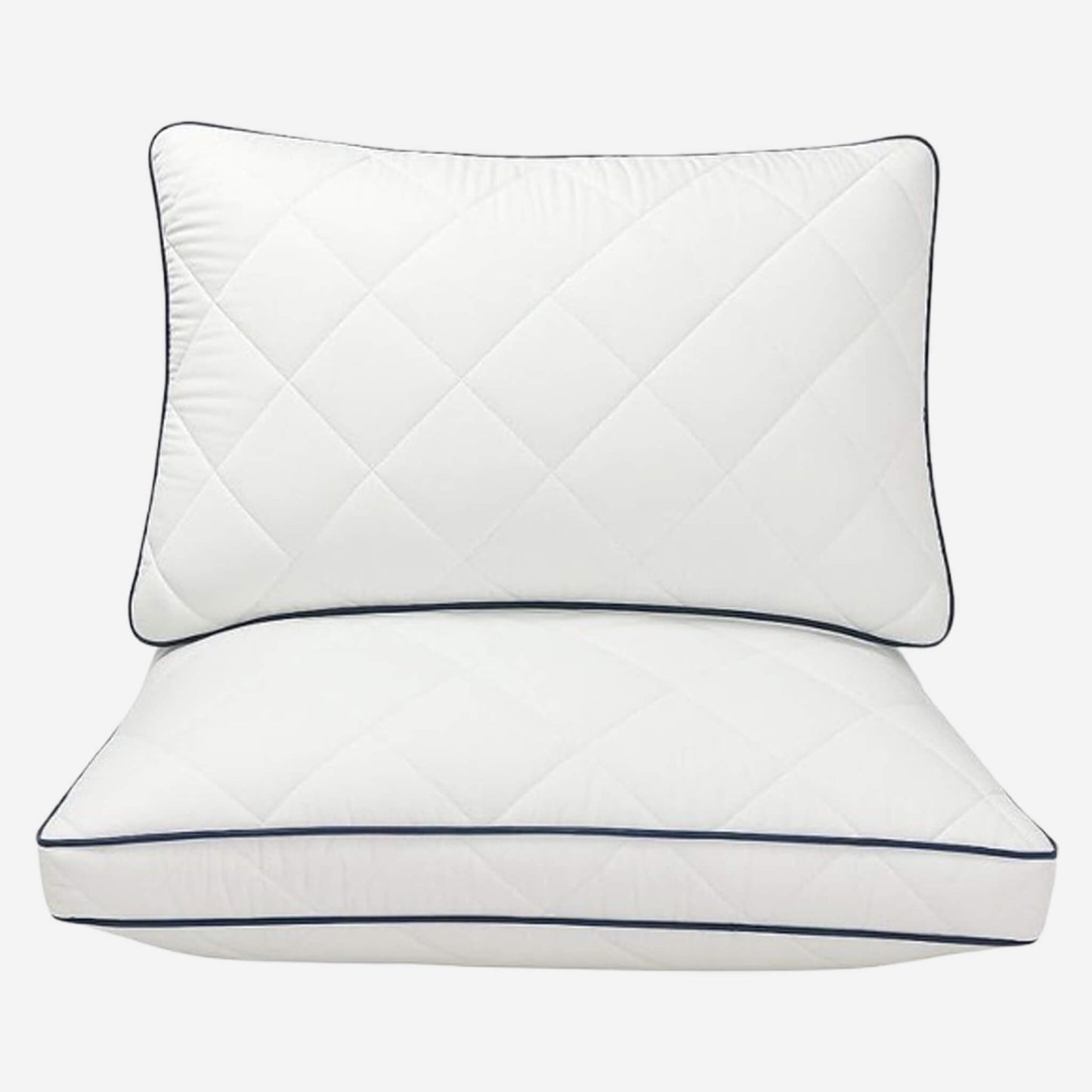 White quilted Cloud Pillows with hotel-style bedding