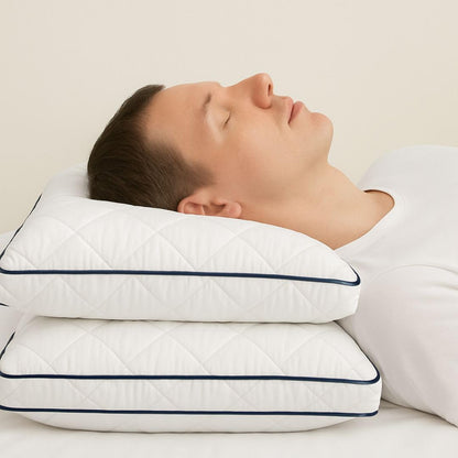 Cloud Pillow supporting a back sleeper with hotel-quality comfort