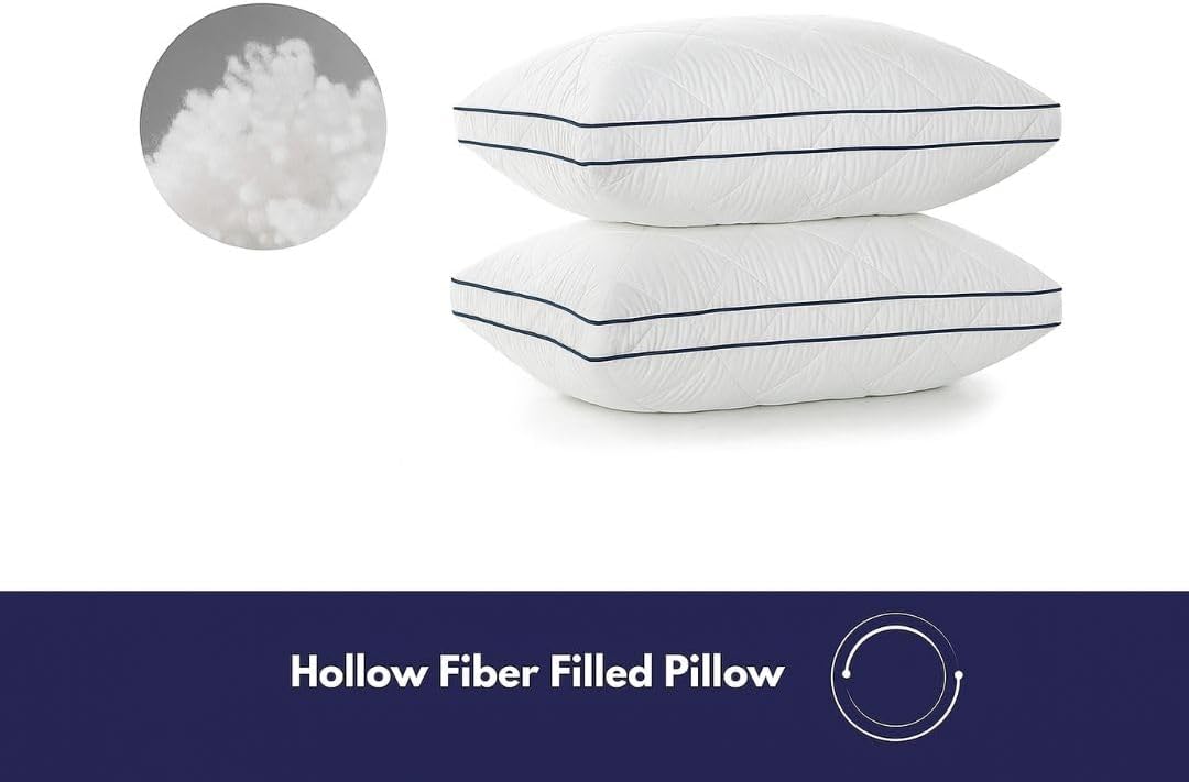 Cloud Pillow with hollowfibre filling and quilted white cover