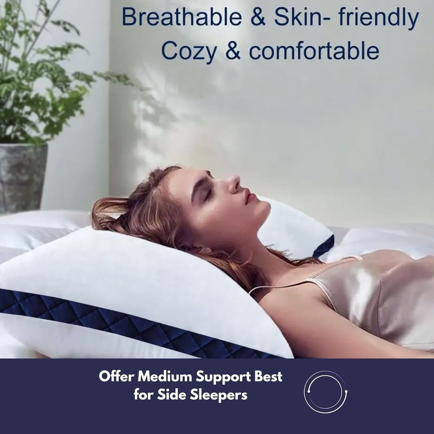 Hotel pillow offering medium support for side sleepers