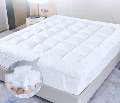 Super king bed topper with soft quilted comfort layer for everyday sleep