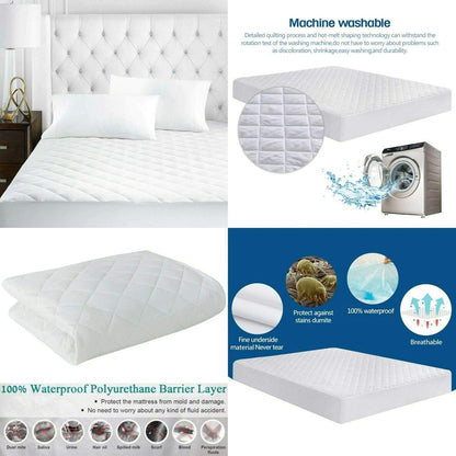 Machine washable waterproof quilted mattress protector for easy care