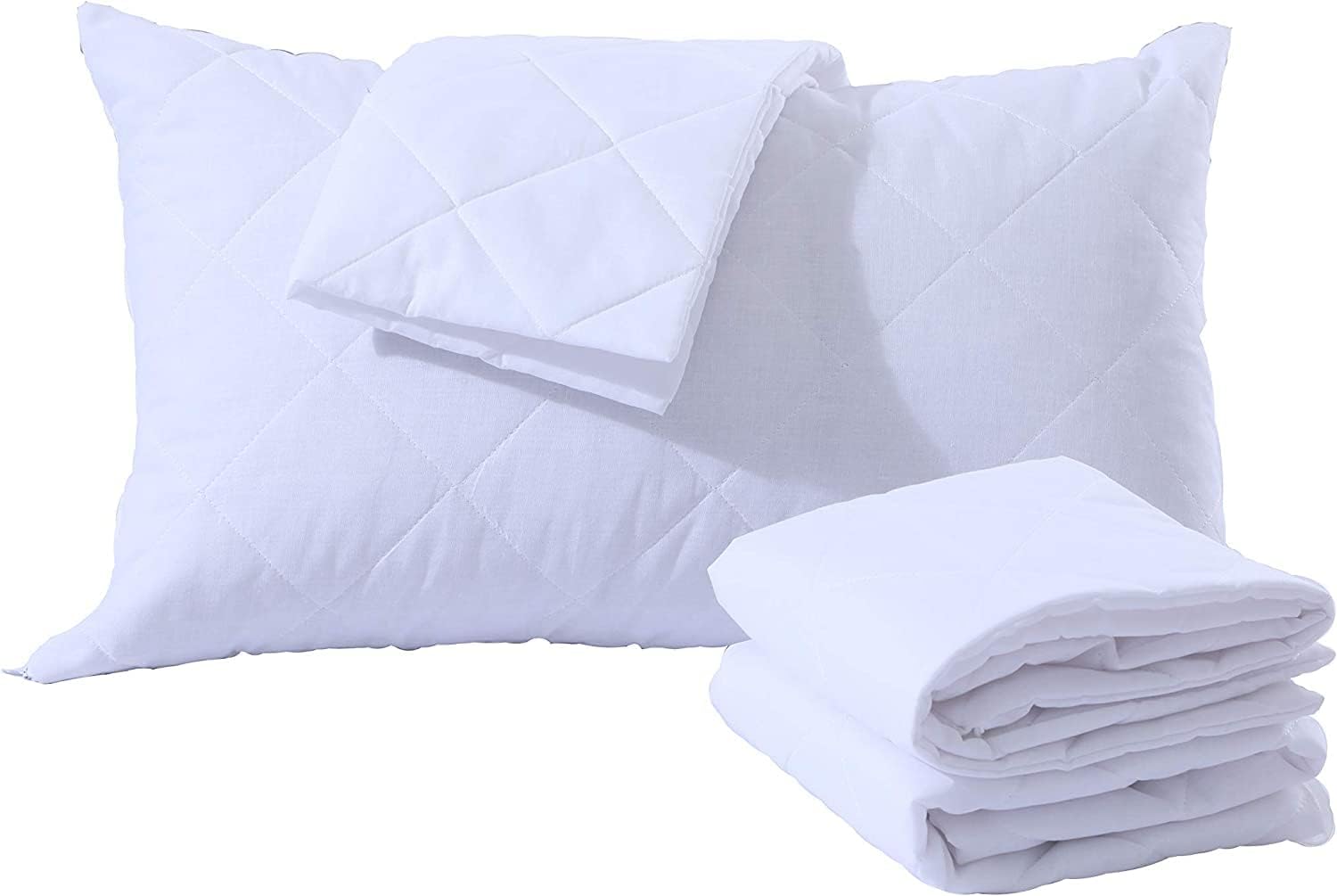 Waterproof Quilted Pillow Protectors Pack of 2 with soft quilted finish